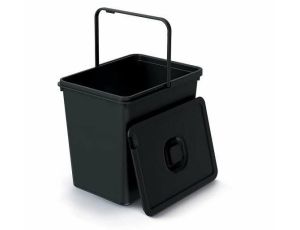KEDEN KOSZ NA ŚMIECI SYSTEMA BASICA 23L - CZARNY RECYKLING Z POKRYWKĄ