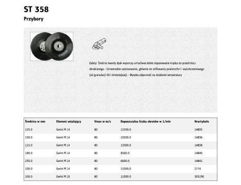 K.DYSK DO FIBRY ST 358  150mm M14
