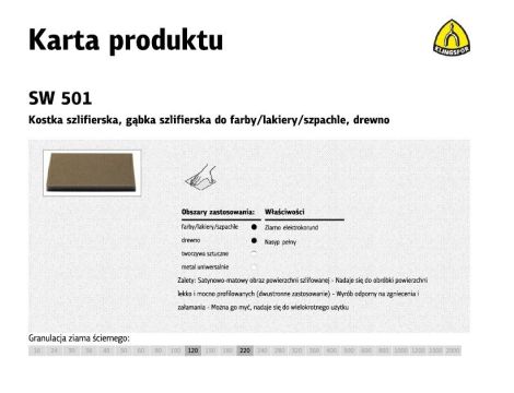 K.GĄBKA SZLIF.123x96x12,5mm P100 SW501