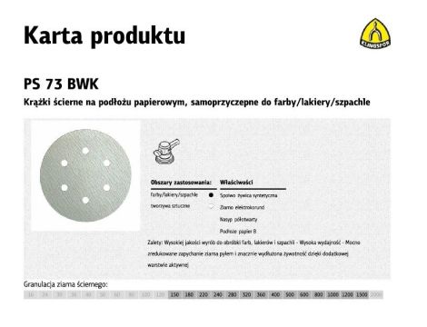 K.KRĄŻEK 150 PS33BWK  gr. 240 OTW.GLS3.. /100 szt. SZPACHLA