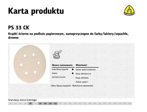 K.KRĄŻEK 150 PS33CK gr. 60 OTW.GLS3/100 szt. SZPACHLA