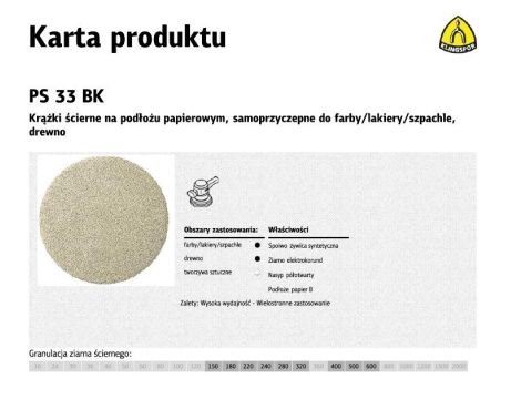 K.KRĄŻEK 225 PS33BK  gr.180 /50szt. SZPACHLA