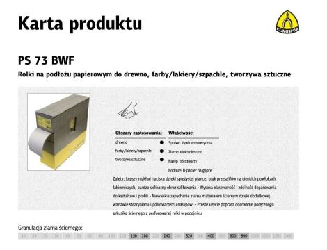 K.PAPIER ROLKA 115mm 180 PS73BWF (25mb) NA GĄBCE