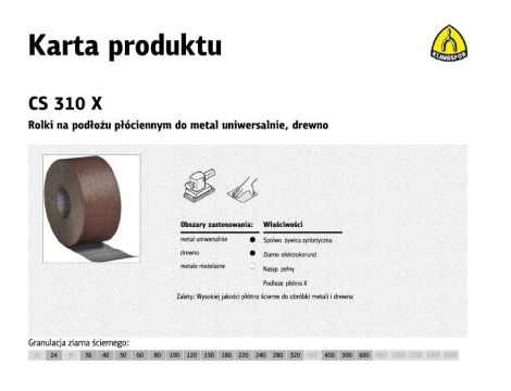 K.PŁÓTNO ROLKA 200mm 100 CS310X (25mb)..