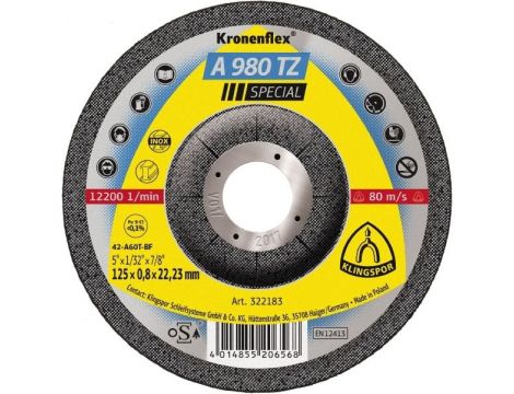K.TARCZA MET 125mm x 0,8mm x 22,2mm  A980 TZ Special . - 2