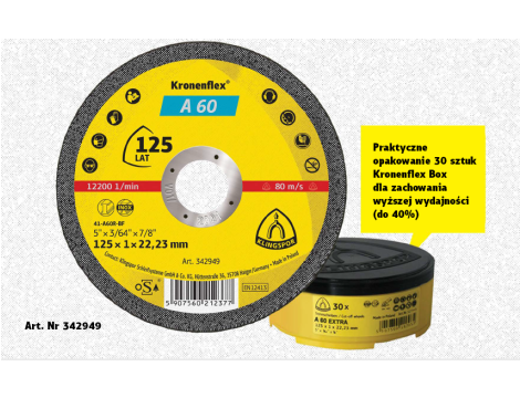 K.TARCZA MET 125mm x 1,0mm x 22,2mm  A60 Extra 25+5szt.