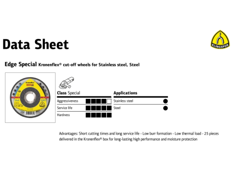 K.TARCZA MET 125mm x 1,2mm x 22,2mm Edge