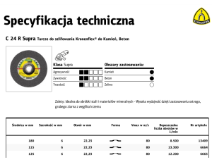 K.TARCZA SZLIF.125mm x 6,0mm x 22,2mm C24 KAMIEŃ