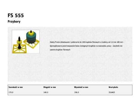 K.ZASOBNIK KRĄŻKÓW FIBROWYCH FS555