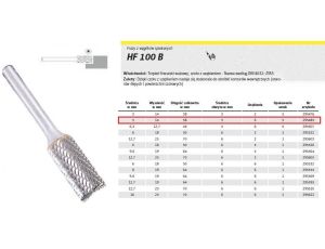 K.FREZ Z WĘG.SPIEKA.HF 100 B /3mm/483 WALEC FI=3x14mm, trzpień 3mm, TYP ZYAS