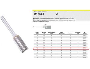 K.FREZ Z WĘG.SPIEKA.HF 100 B /6mm/532 WALEC FI=6x18mm, trzpień 6mm, TYP ZYAS