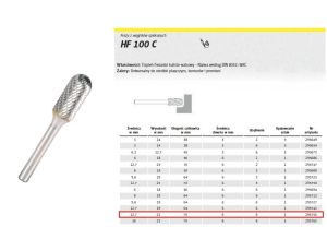 K.FREZ Z WĘG.SPIEKA.HF 100 C /12,7mm/753 WALEC-KULA FI=12,7x25mm,TRZ.6mm,TYP WRC - image 2