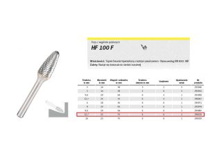 K.FREZ Z WĘG.SPIEKA.HF 100 F /12,7mm/010 HIPERBOLA FI=12,7x25mm,TRZ.6mm,TYP RBF - image 2