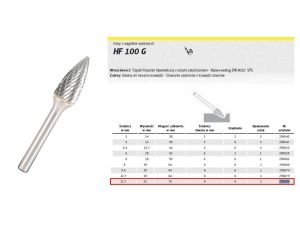 K.FREZ Z WĘG.SPIEKA.HF 100 G /12,7mm/086 HIPERBOLA FI=12,7x25mm,TRZ.6mm,TYP SPG - image 2