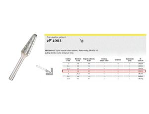 K.FREZ Z WĘG.SPIEKA.HF 100 L /6mm/200 STOŻEK-KULA FI=6,0x18mm,TRZ.6mm TYP:KEL