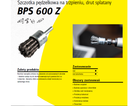 K.SZCZOTKA PĘDZELKOWA  30mm BPS600Z DRUT SKRĘCANY NIERDZEWNY