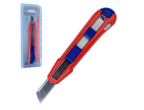 KNIPEX NÓŻ 18mm Z SZYNĄ WZMACNIANĄ CUTIX