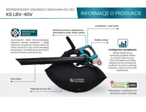 KS DMUCHAWA DO LIŚCI AKUMULATOROWA LBV-40V ... - 3