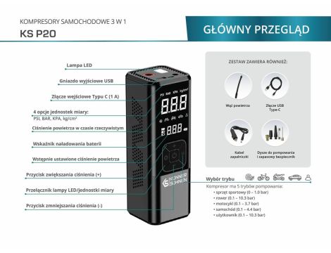 KS KOMPRESOR AKUMULATOROWY 3 w 1 P20 - 2