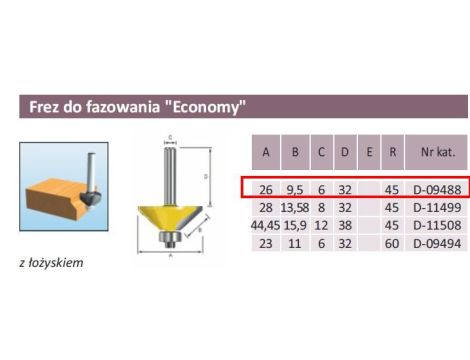 MAKITA FREZ DO FAZOWANIA 45`/26/6mm ECO - 2