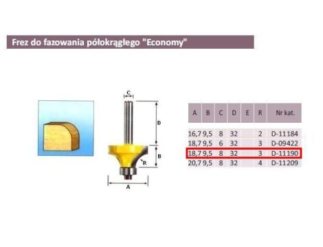 MAKITA FREZ DO ZAOKRĄGLEŃ R 3/8mm ECO - 2