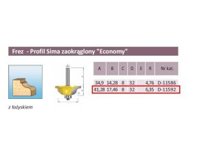 MAKITA FREZ KSZTAŁTOWY ŁOŻ. 41,28/8mm... PROFIL SIMA ZAOKRĄGLONY ECO - image 2