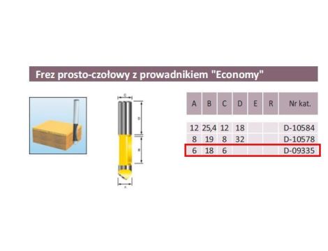 MAKITA FREZ PROSTO-CZOŁOWY  6/18/6mm... Z PROWADNIKIEM ECO - 2