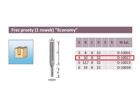 MAKITA FREZ PROSTY 1 ROWEK  4/10/8mm ECO - 2