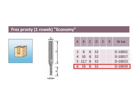 MAKITA FREZ PROSTY 1 ROWEK  6/19/8mm ECO - 2