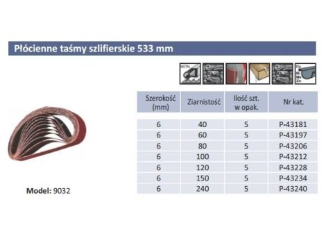 MAKITA PASY BEZK.  6* 533 gr. 40  5szt. 9032