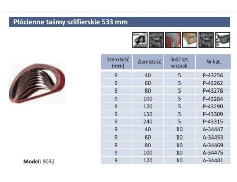 MAKITA PASY BEZK.  9* 533 gr.150  5szt. 9032