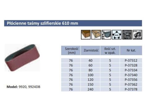 MAKITA PASY BEZK.76* 610 gr. 60  5szt 9920, 9924DB - 2