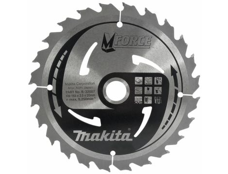 MAKITA PIŁA TARCZOWA  165x20x24z M-FORCE DREWNO