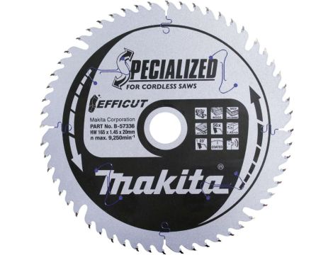 MAKITA PIŁA TARCZOWA  165x20x56z EFFICUT MDF/LAMINATY/DREWNO