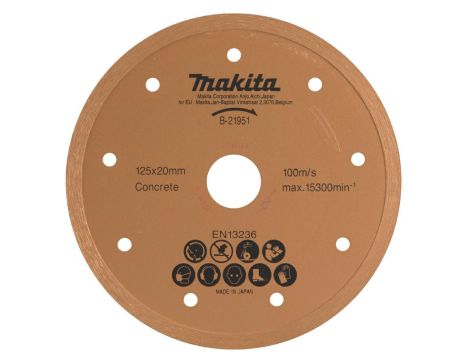 MAKITA TARCZA DIAMENTOWA 125x20mm PEŁNA (NA MOKRO) BETON, CEGŁA