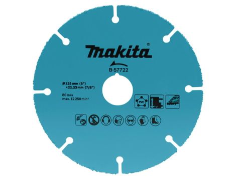 MAKITA TARCZA UNIWERSALNA 125x22,23mm SEGMENT PVC, P. GIPSOWE I MDF, EPOXY