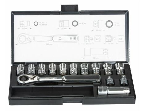 MAKITA ZEST.NASADEK+KLUCZ Z ADAPTEREM 1/4" 3/8" 14el