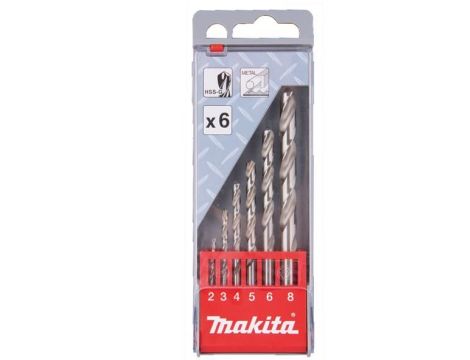 MAKITA ZEST.WIERT.DO MET.HSS-G  6szt. 2, 3, 4, 5, 6, 8 mm