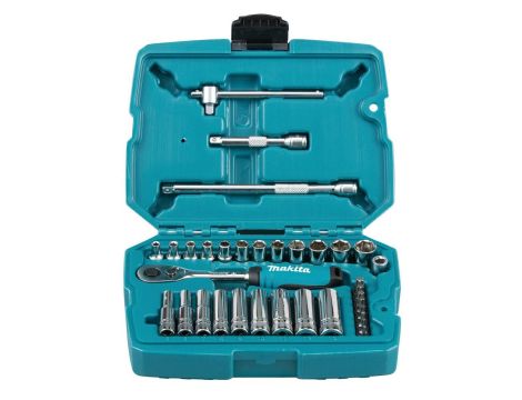 MAKITA ZESTAW NASADEK+KLUCZ 1/4"  Z GRZECH. 34szt.