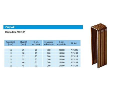 MAKITA ZSZYWKI 11x35mm DO AT1150A 14000szt.