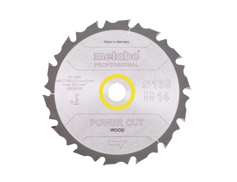 METABO PIŁA TARCZOWA FZ/FA 165x20x14z    POWER CUT WOOD PROFESSIONAL