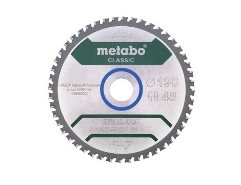 METABO PIŁA TARCZOWA FZ/FA 190x30x48z    STEEL CUT/SANDWICH PANEL CLASSIC