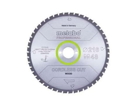 METABO PIŁA TARCZOWA HW/CT 216x30x48z    CORDLESS CUT WOOD PROFESSIONAL