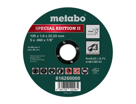 METABO TARCZA METAL 125×1,0×22,2mm DO STALI NIERDZ.