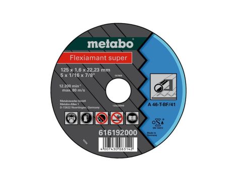 METABO TARCZA METAL 125×1,6×22,2mm DO STALI