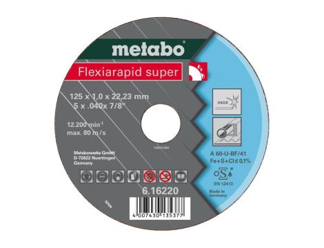 METABO TARCZA METAL 125×1,6×22,2mm DO STALI NIERDZ.