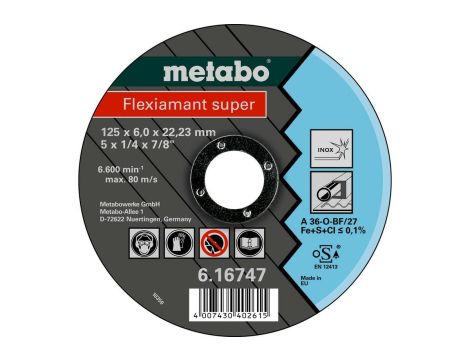 METABO TARCZA METAL 125×6,0×22,2mm