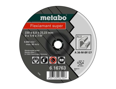 METABO TARCZA SZLIFIERSKA 125×6,0×22,2mm DO ALUMINIUM (WYPUKŁA)