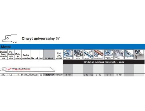 MILWAUKEE BRZE. 230/1,8mm METAL /50szt.. (50).