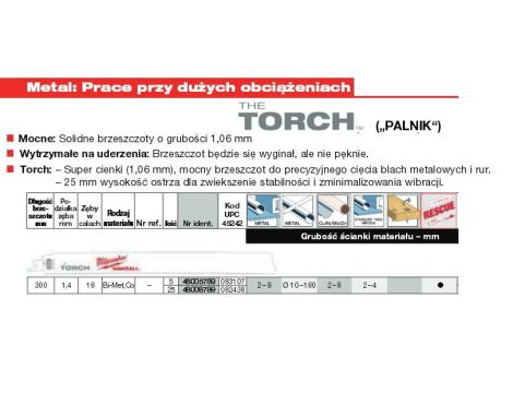 MILWAUKEE BRZE. 300/1,4mmTORCH BIM/25szt (CIENKI) (25) METAL